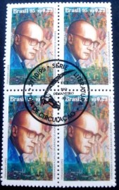 Quadra de selos postais do Brasil de 1995 Carlos Drumond de Andrade
