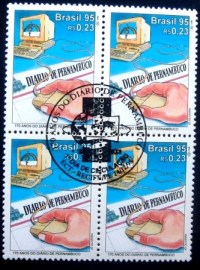 Quadra de selos postais do Brasil de 1995 Diário de Pernambuco