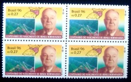 Quadra de selos postais do Brasil de 1996 Irineu Bornhausen