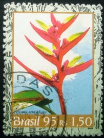 Selo postal do Brasil de 1995 Helicônia