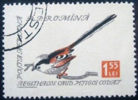 Selo postal da Romênia de 1959 Long-tailed Tit
