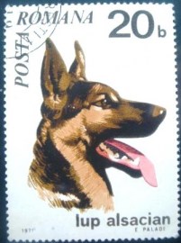 Selo postal da Romênia de 1971 German Shepherd