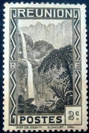 Selo postal Reunion de 1933 Salazie Waterfall, 2