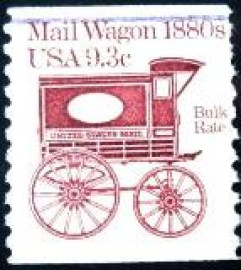 Selo postal dos Estados Unidos de 1981 Mail Wagon 1880s