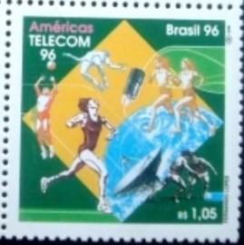 Selo postal do Brasil de 1975 Telecom