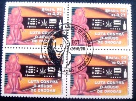 Quadra de selos postais do Brasil de 1996 Abuso de Drogas