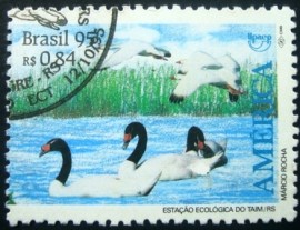 Selo postal do Brasil de 1995 Cisnes - C 1970 NCC