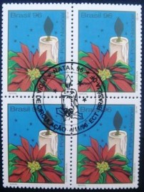 Quadra de selos postais do Brasil de 1996 Arranjo de Natal