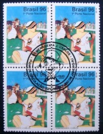 Quadra de selos postais do Brasil de 1996 J. Carlos