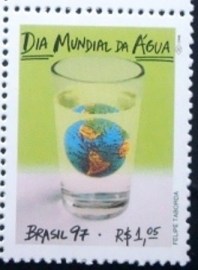 Selo postal do Brasil de 1997 Água