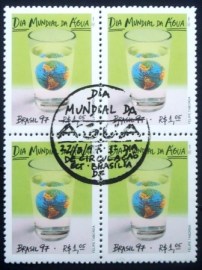 Quadra de selos postais do Brasil de 1997 Água