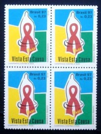 Quadra de selos postais do Brasil de 1997 AIDS
