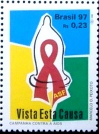 Selo postal do Brasil de 1997 AIDS