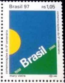 Selo postal do Brasil de 1997 5º Centenário Descobrimento