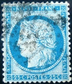 Selo postal da França de 1871 Ceres 25