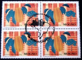 Quadra de selos postais do Brasil de 1997 Mogno