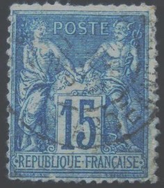 Selo postal da França de 1878 Peace and Commerce 15