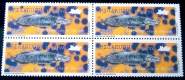 Quadra de selos postais do Brasil de 1997 Pirarucu