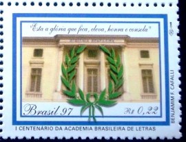 Selo postal do Brasil de 1997 Centenário ABL