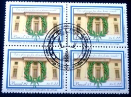 Quadra de selos postais do Brasil de 1997 Centenário ABL