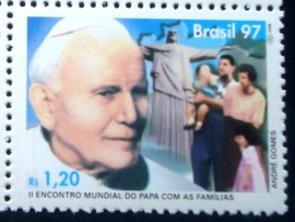 Selo postal de 1997 Papa com as Famílias