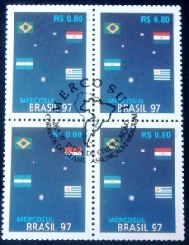 Quadra de selos postais do Brasil de 1997 Mercosul