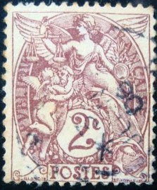 Selo postal da França de 1900 Allegorical subjects Type Blanc 2