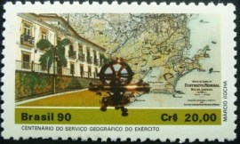 Selo postal do Brasil de 1990 Serviço Geográfico do Exército