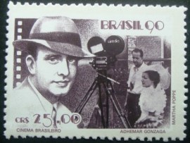Selo postal do Brasil de 1990 Adhemar Gonzaga