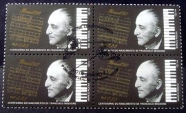 Quadra de selos postais do Brasil de 1997 Francisco Mignone
