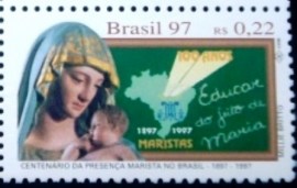 Selo postal do Brasil de 1997 Presença Marista
