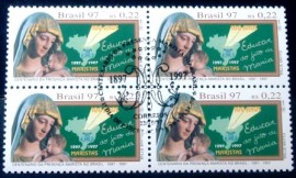 Quadra de selos postais do Brasil de 1997 Presença Marista