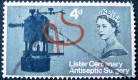 Selo postal do Reino Unido de 1965 Lord Joseph Lister