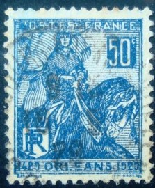 Selo postal França 1929 Joan of Arc Liberation Orleans
