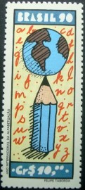 Selo postal do Brasil de 1990 Alfabetização