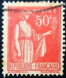 Selo postal da França de 1933 Type Peace 50
