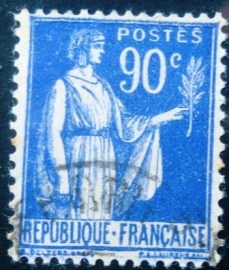 Selo postal da França de 1938 Type Peace 90