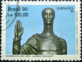 Selo postal do Brasil de 1990 São João Evangelista
