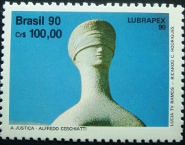 Selo postal do Brasil de 1990 A Justiça