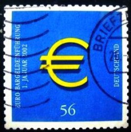 Selo postal da Alemanha de 2002 Introduction of Euro Currency