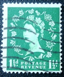 Selo postal do Reino Unido de 1952 Queen Elizabeth II 1½