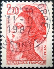 Selo postal da França de 1985 Liberté de Gandon 2,20