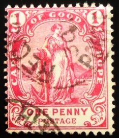 Selo postal do Cabo da Boa Esperança de 1893 Hope 1