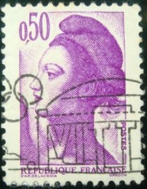 Selo postal da França de 1982 Liberté de Gandon 0,50