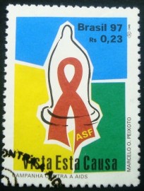 Selo postal do Brasil de 1997 AIDS