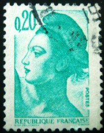 Selo postal da França de 1982 Liberté de Gandon 0,20