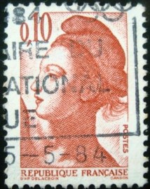 Selo postal da França de 1982 Liberté de Gandon 0,10 U