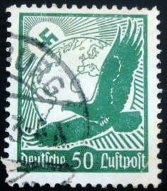 Selo postal da Alemanha Reich de 1934 Golden Eagle and globe 50