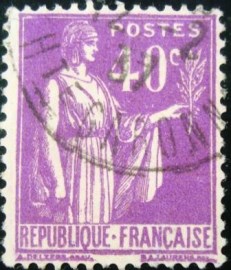 Selo postal da França de 1933 Type Peace (type II) 40