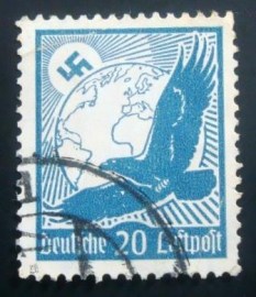 Selo postal da Alemanha Reich de 1934 Golden Eagle and globe 20